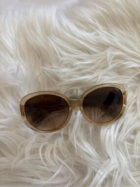 COACH Cream Sunglasses with Brown Gradient Lenses